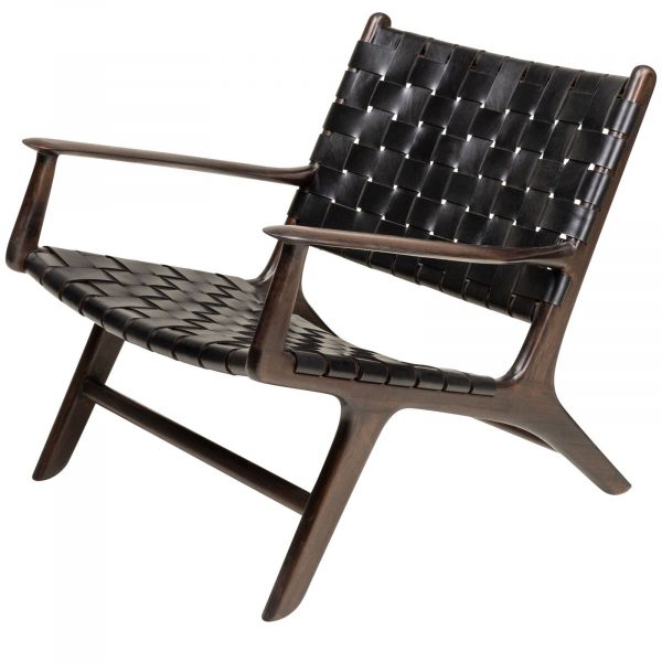 Kopenhagen lounge chair, teak frame with brown leather